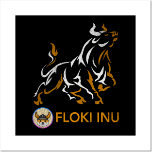 Vintage Bull Market Floki Inu Coin To The Moon Floki Army Crypto Token Cryptocurrency Wallet Birthday Gift For Men Women Kids Posters and Art